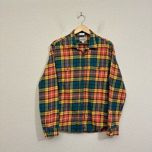 J. CREW Slim Double Brushed Mid-Weight Flannel Shirt #AC061 Plaid Multi